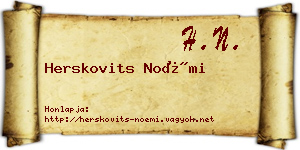 Herskovits Noémi névjegykártya